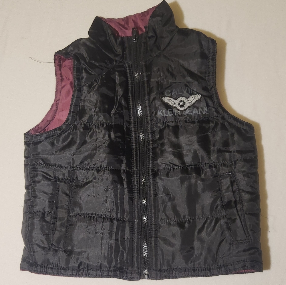 Calvin Klein Toddler Puffer Vest Purple and Black